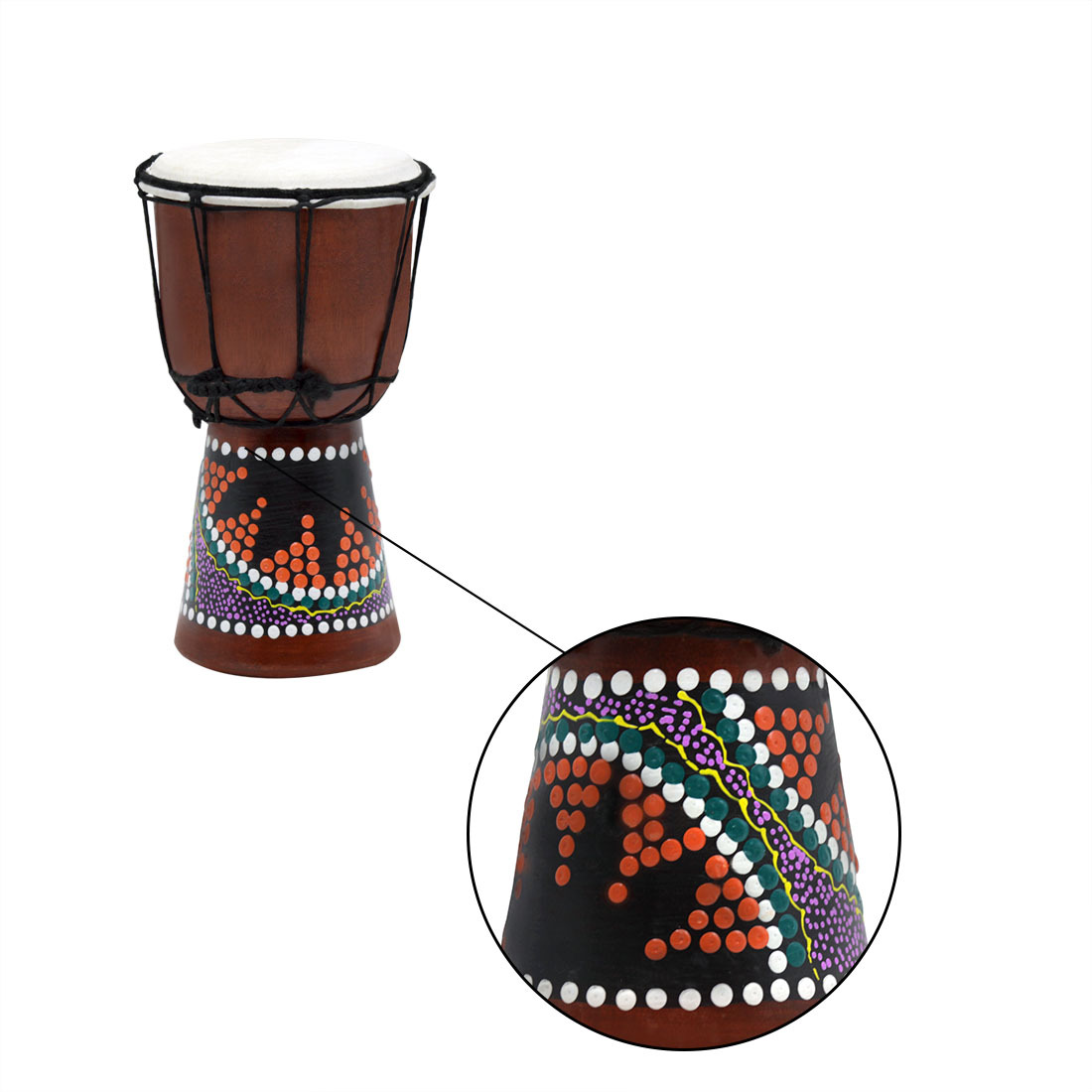 Wholesale handcrafted 4-inch African drums for children, adults, beginners, Lijiang hand drums, percussion instruments, 4-inch African drums, random pic 9