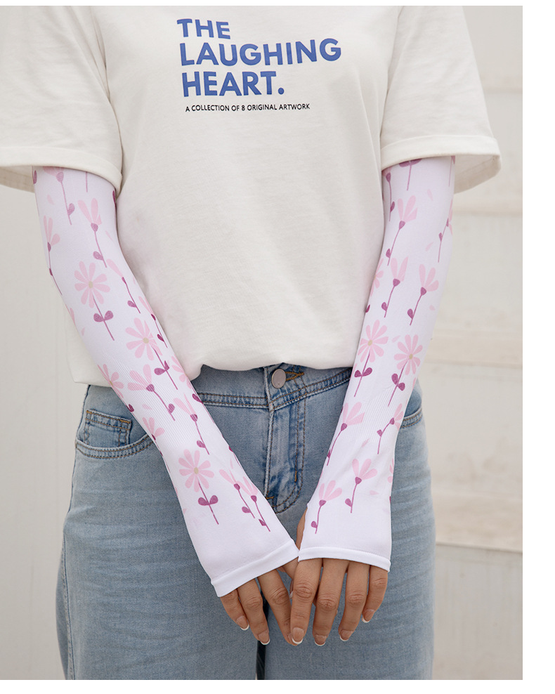 2021春夏季防晒袖套薄款冰丝手袖女骑车户外冰手臂套日系小清新袖详情18