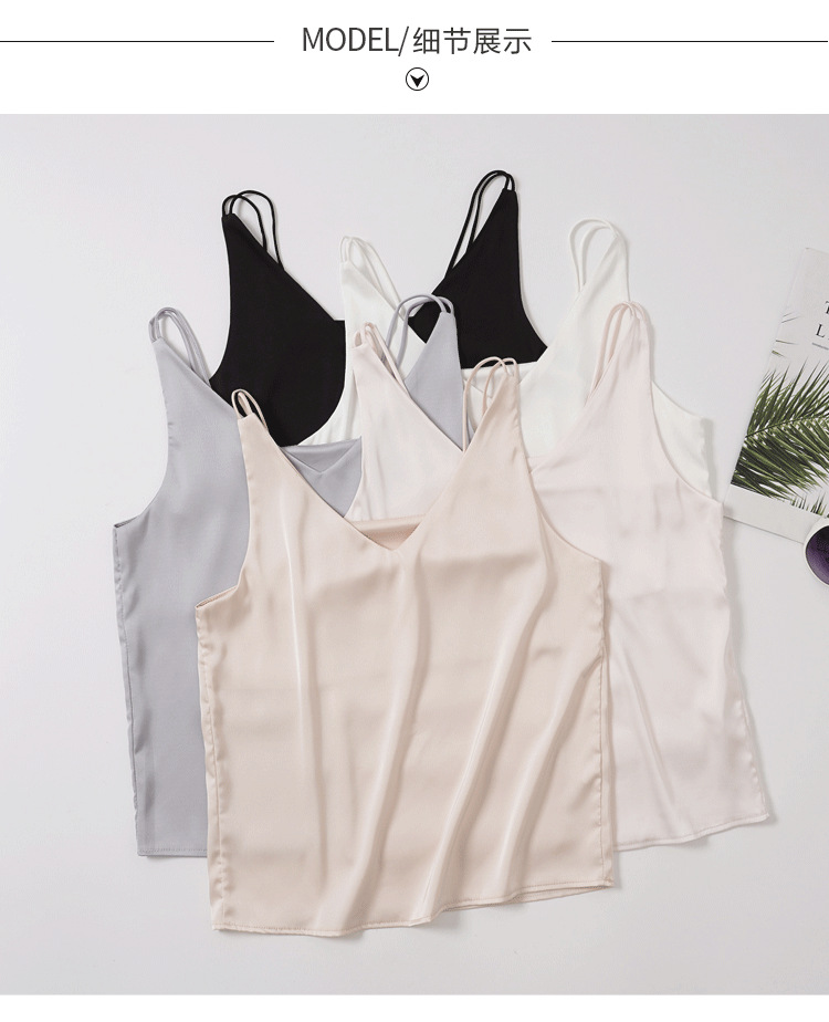 Jialqi, a popular female summer V-neck dress with a halter top, wears a suit over it and a silk satin slim-fitting base layer inside pic 46