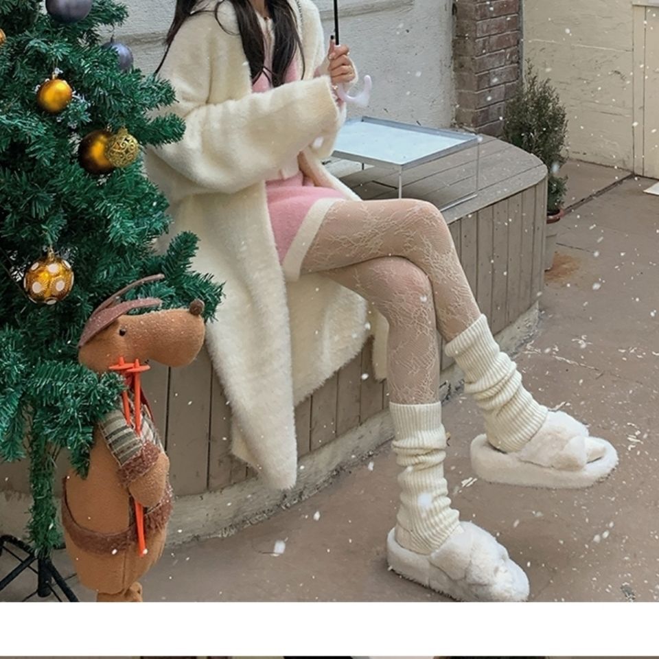 2023 Spring and Autumn laid-back and loose, knee-length, thickened, pure imitation mink fleece knitted sweater cardigan for women pic 8