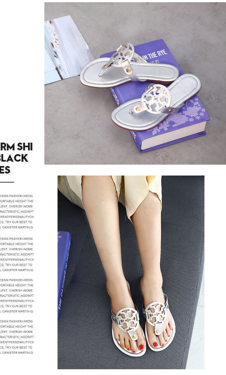 TB皮革人字拖鞋女鞋夏季美国大牌时尚女士凉拖鞋slippers欧美跨境详情22