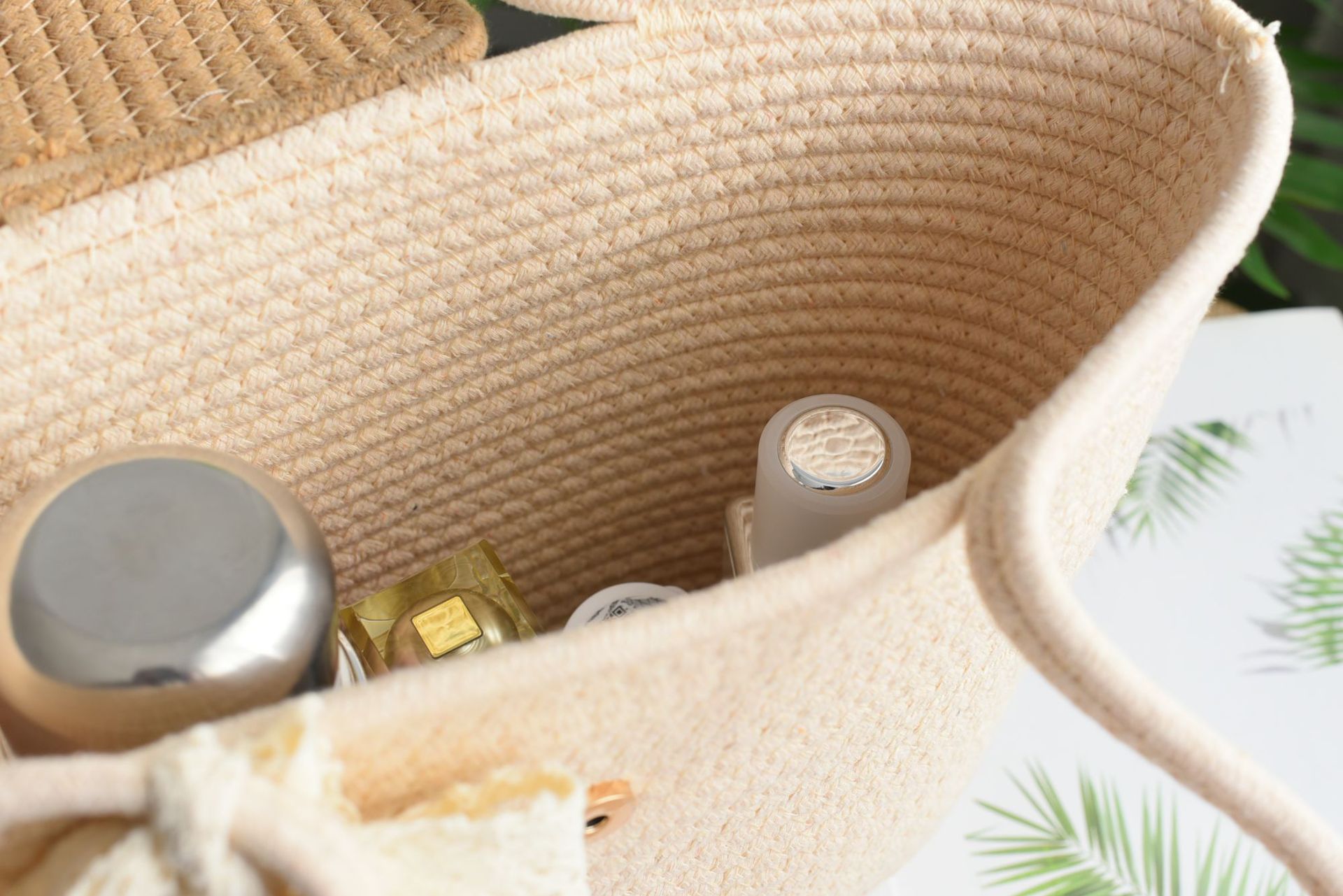 单肩棉线编织包小众包手提复古女包夏季编织女包手提包沙滩包百搭详情5