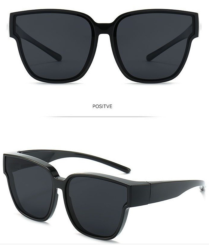 近视套镜便携二合一墨镜防紫外线开车遮阳方框两用太阳镜一件代发详情20