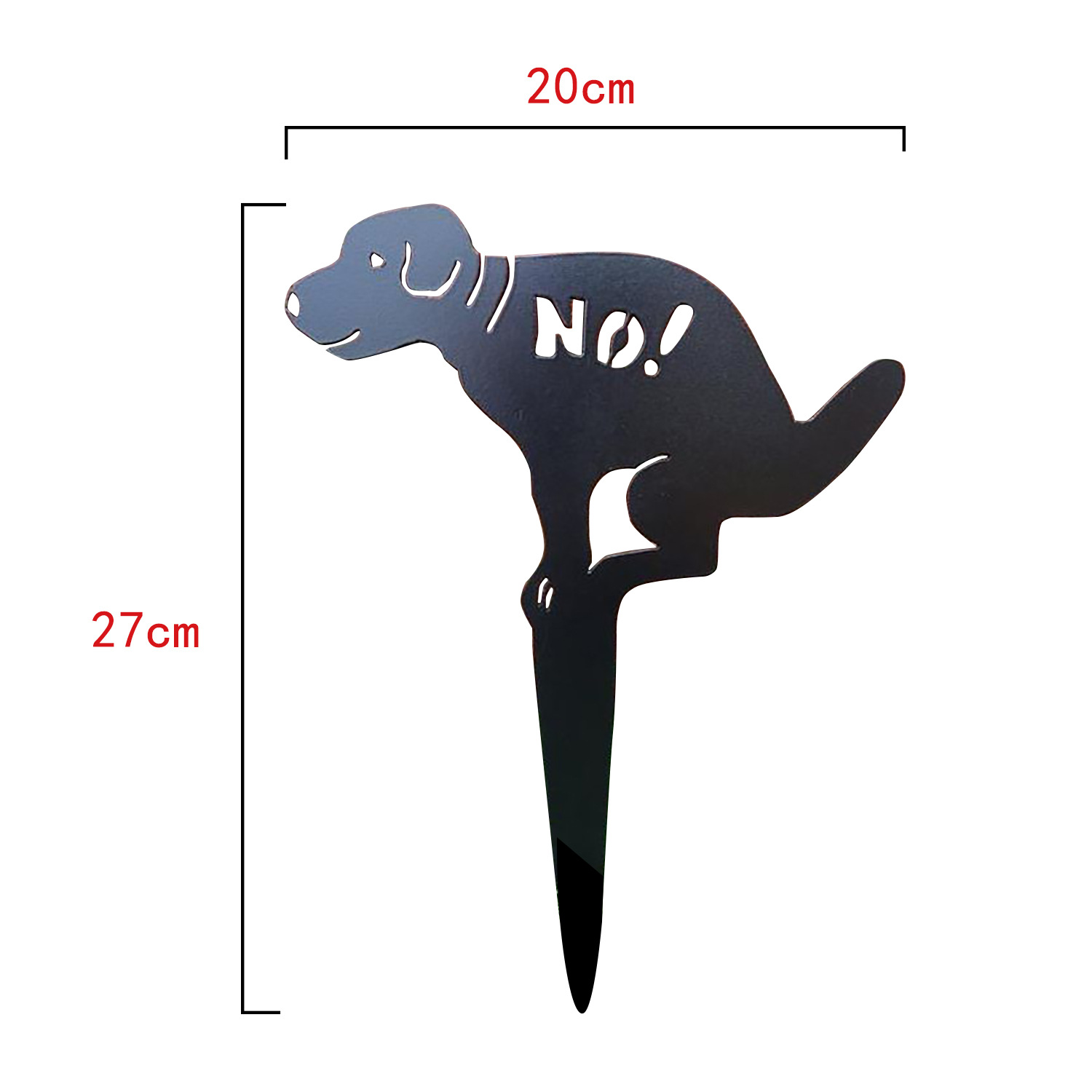 独立站黑色小狗标志欧式草坪雕塑花园装饰圣诞地插No Pooping Dog详情4