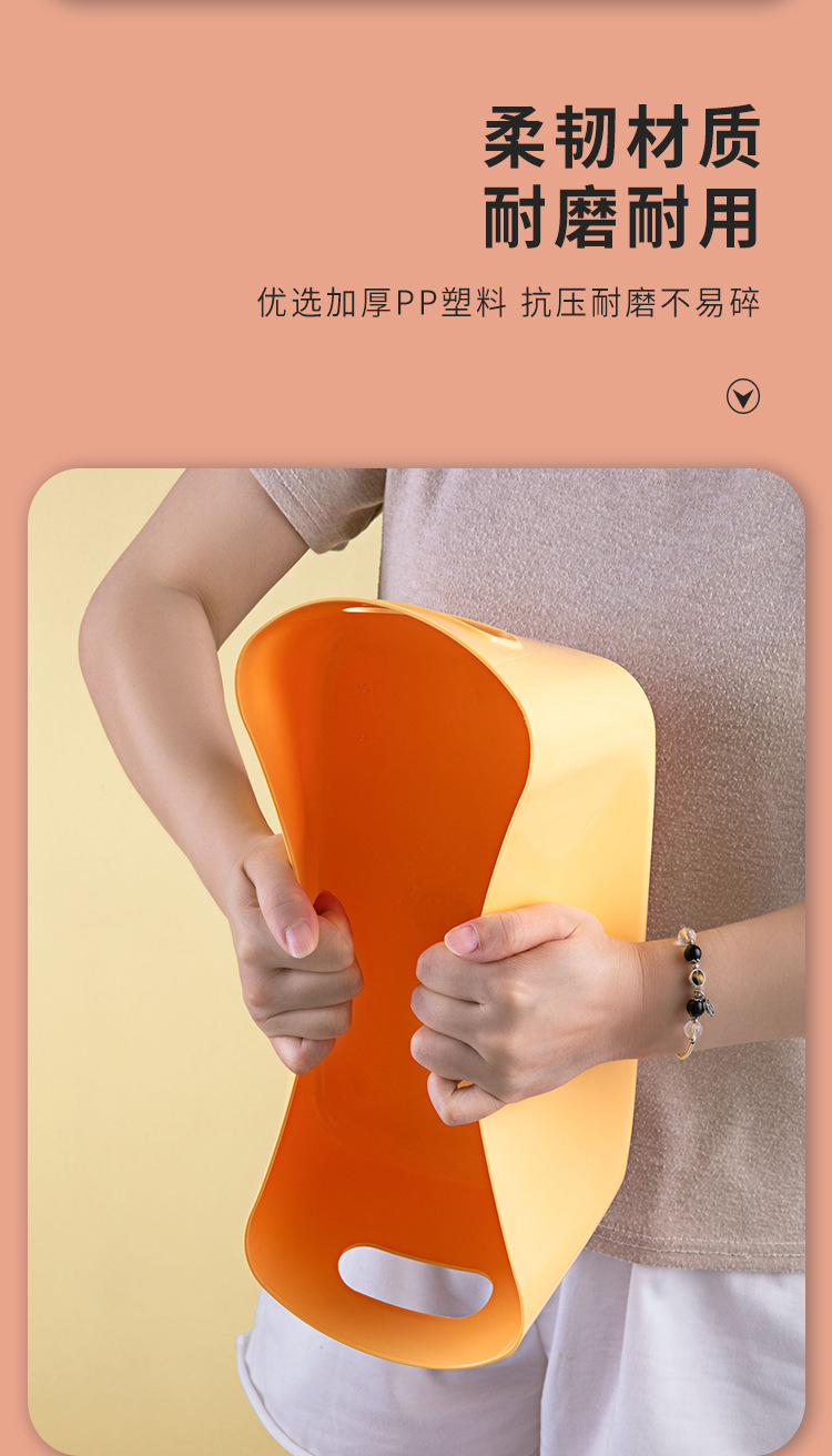 桌面收纳盒长方形化妆品收纳筐厨房储物盒抽屉杂物钥匙塑料整理篮详情10