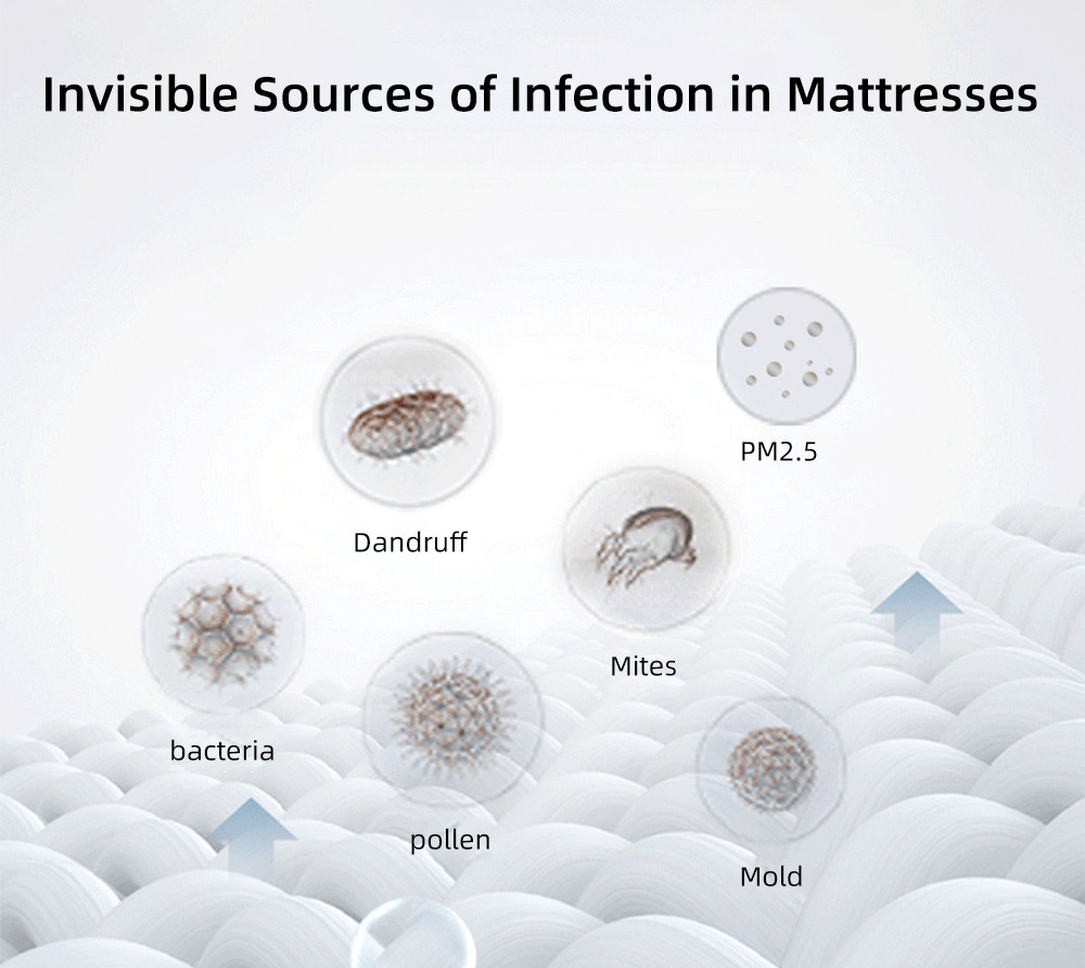 Bed dust mite remover, household professional mattress vacuum cleaner, mattress cleaning machine with ultraviolet lamp pic 4