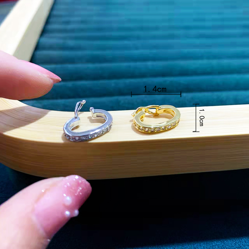 18k copper-plated real gold double-row connecting buckle, slightly inlaid zircon pearl chain buckle, bracelet, necklace, sweater chain diy accessories pic 3