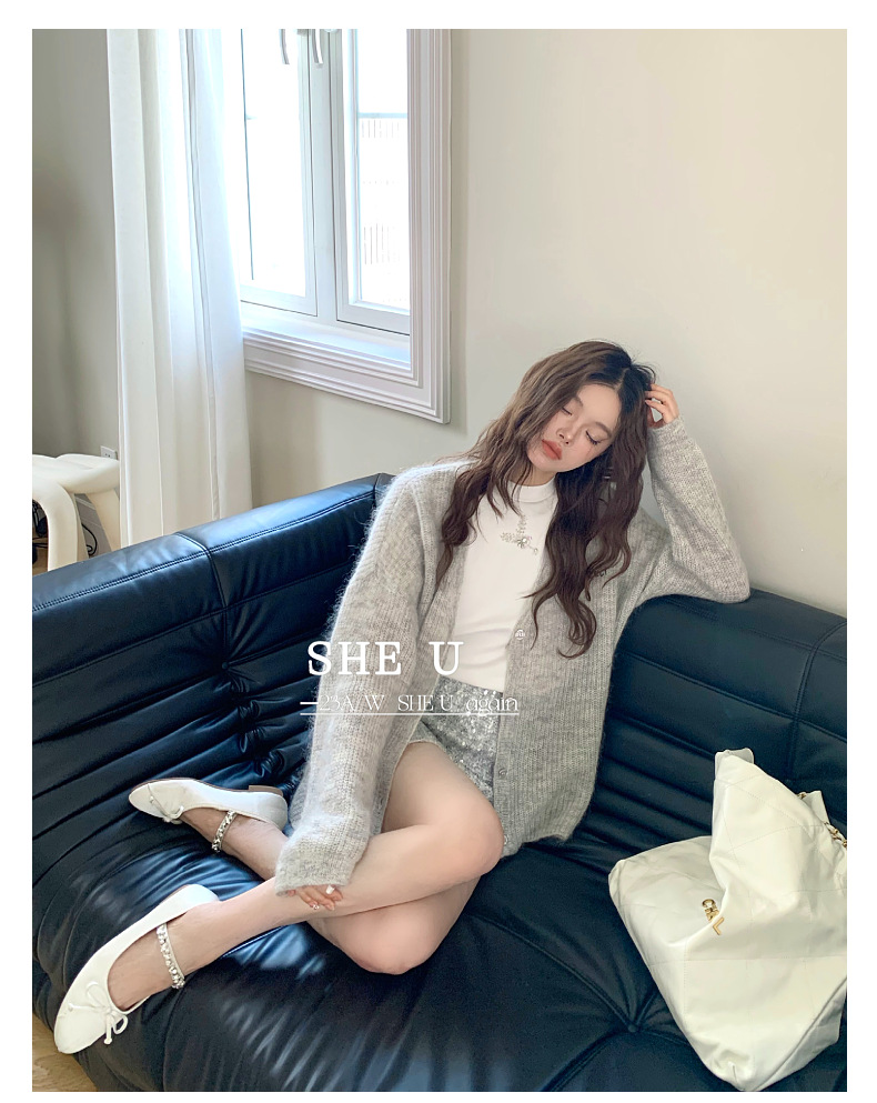 SHE U十三行2023秋季新款法式时尚立体胶花T恤女宽松百搭短袖上衣详情14