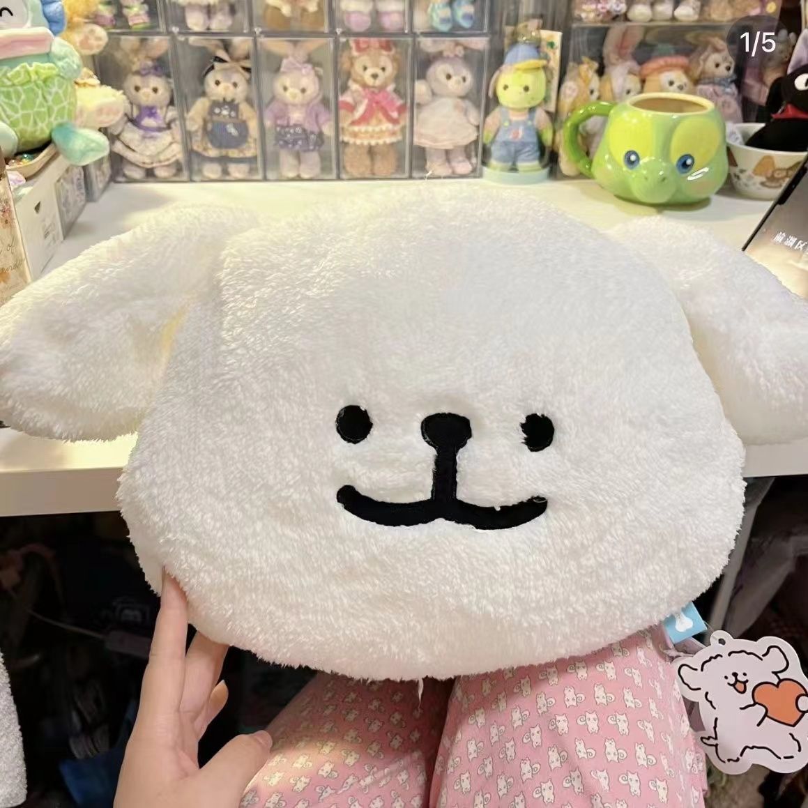 Cute linear puppy plush toy pillow, nap bed doll, birthday gift, couple in style throw pillow, cloud pic 3
