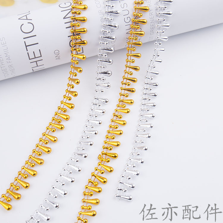 Wholesale of 6*10 water drop gilded silver wire beaded dance hand silk flower costumes, Christmas handicrafts and accessories pic 124