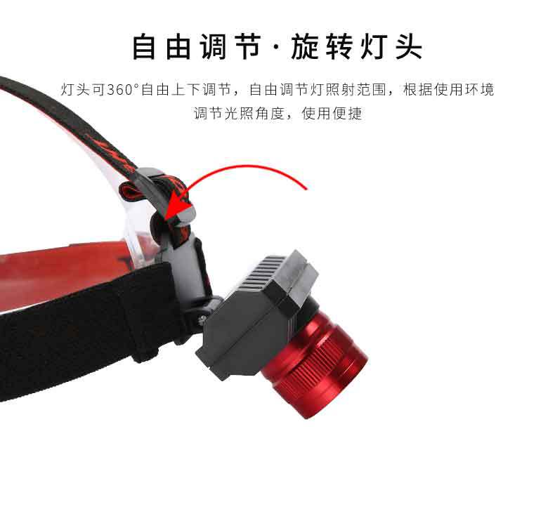 Powerful USB charging headlamp, lithium battery, high-power mini zoom, LED, outdoor waterproof head-mounted flashlight pic 5