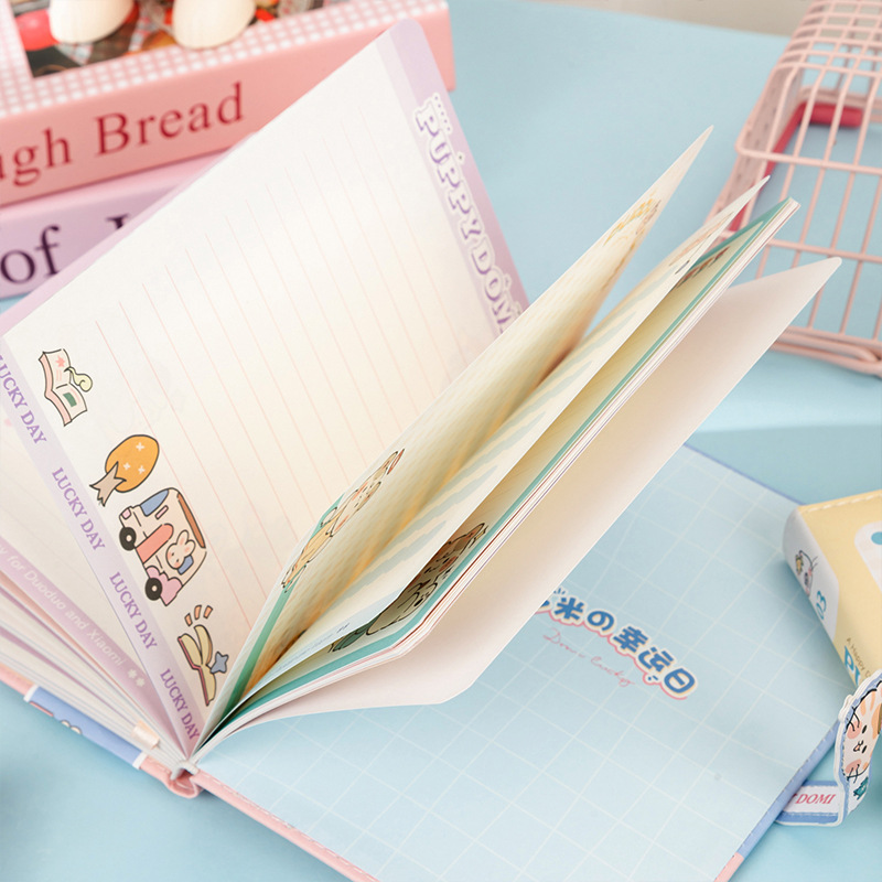 伊莎儿原创IP小狗多米36K磁扣本可爱插画防水彩页设计手账笔记本YL017-LB36K44-8260详情11