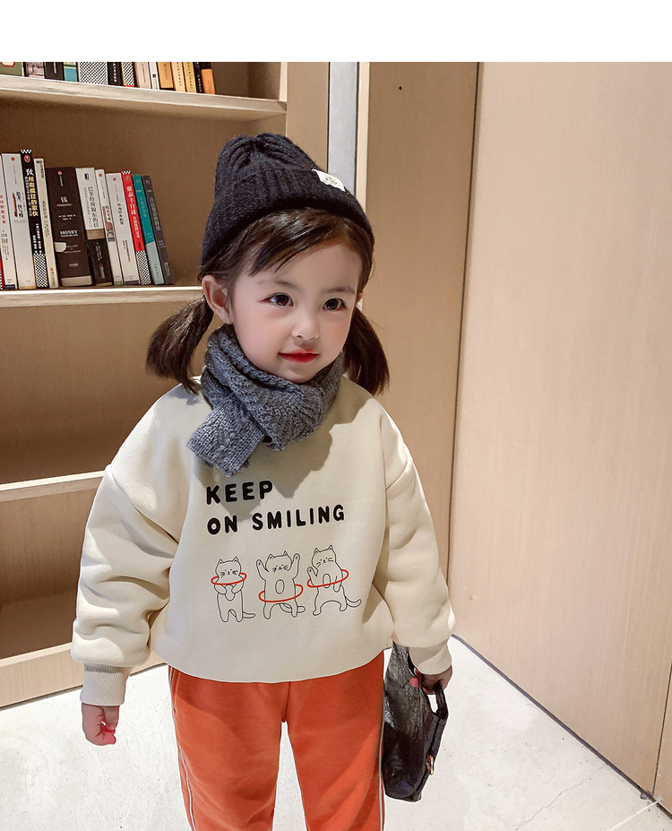 儿童加绒卫衣女童冬季2022新款秋冬韩版百搭上衣小童洋气宝宝冬装详情35