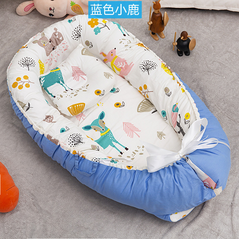 Cross-border exclusive folding, detachable and washable portable anti-pressure crib, midbed bionic fully detachable baby pillow crib pic 34