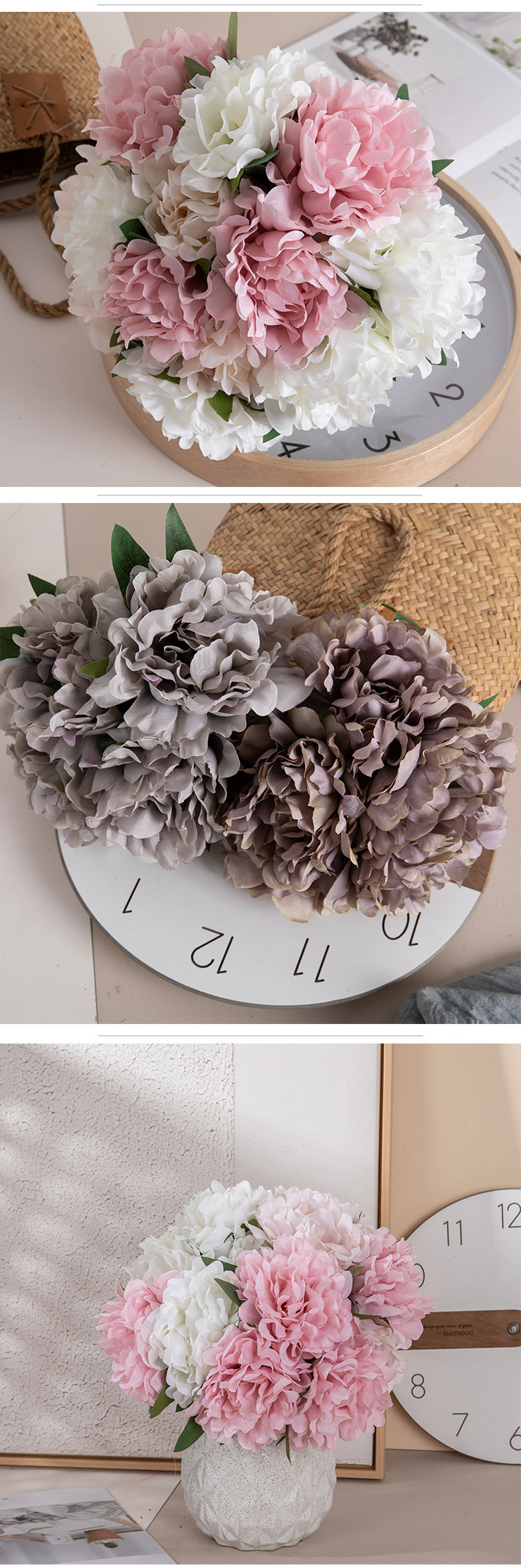 Manufacturer recommends Irene Peony wedding bouquet artificial flowers wholesale home decoration craft plants MW11221 pic 14