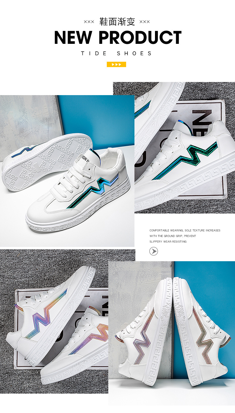 学院风小白鞋2022春季新款皮面板鞋低帮休闲运动鞋时尚潮流男鞋详情3