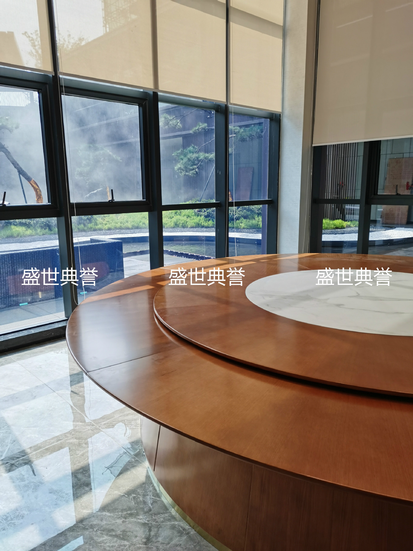 Nantong Seafood Hotel solid wood dining table, restaurant luxury private room, light luxury electric round table, club electric revolving table pic 14