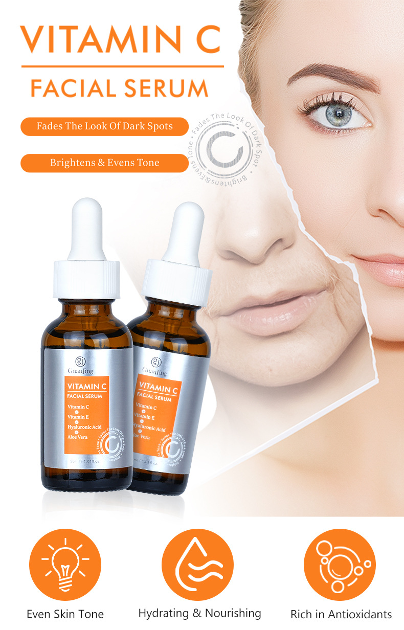 Customized Guanjing Vitamin C serum Full English OEM foreign trade Manufacturer Vitamin C Facail serum pic 2