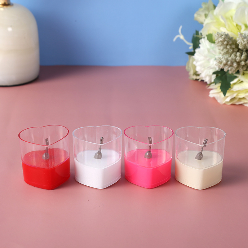 LED heart-shaped electronic candle lamp, heart-shaped candle decorative handicrafts and ornaments pic 4