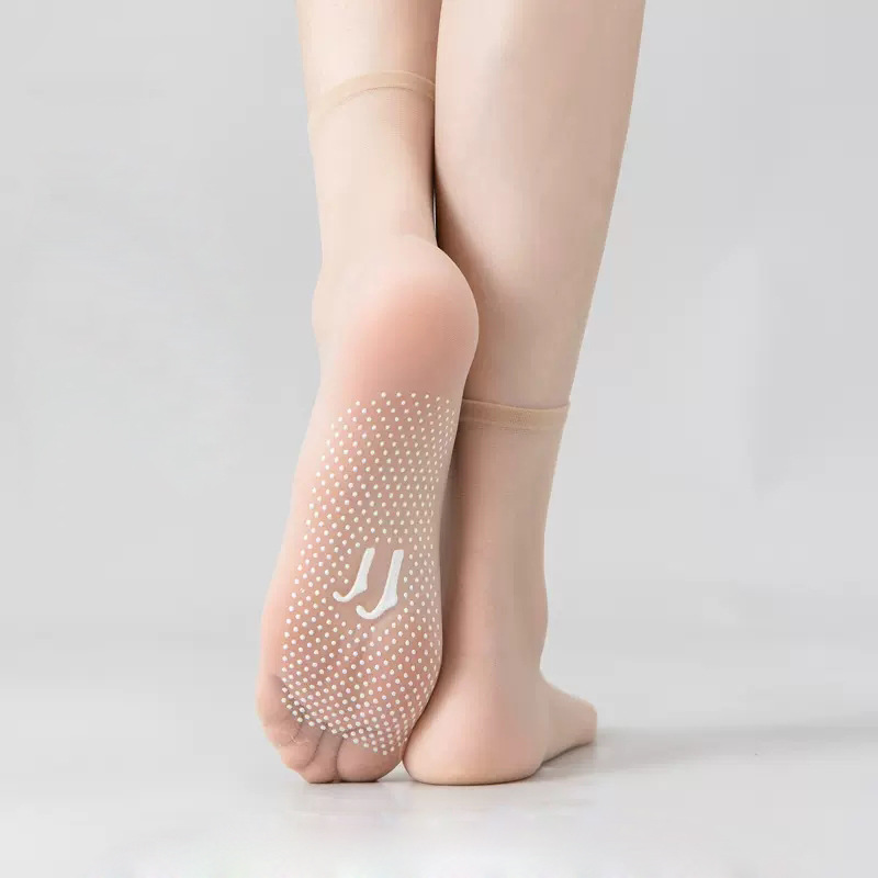 点胶防滑丝袜女夏袜子女短袜夏季薄款水晶丝中筒袜防勾丝透明女袜详情3