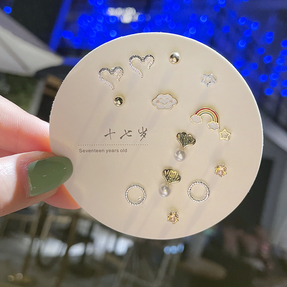 Exquisite and compact one-week stud set of earrings, 2023 new trendy and simple S925 earrings for women pic 39