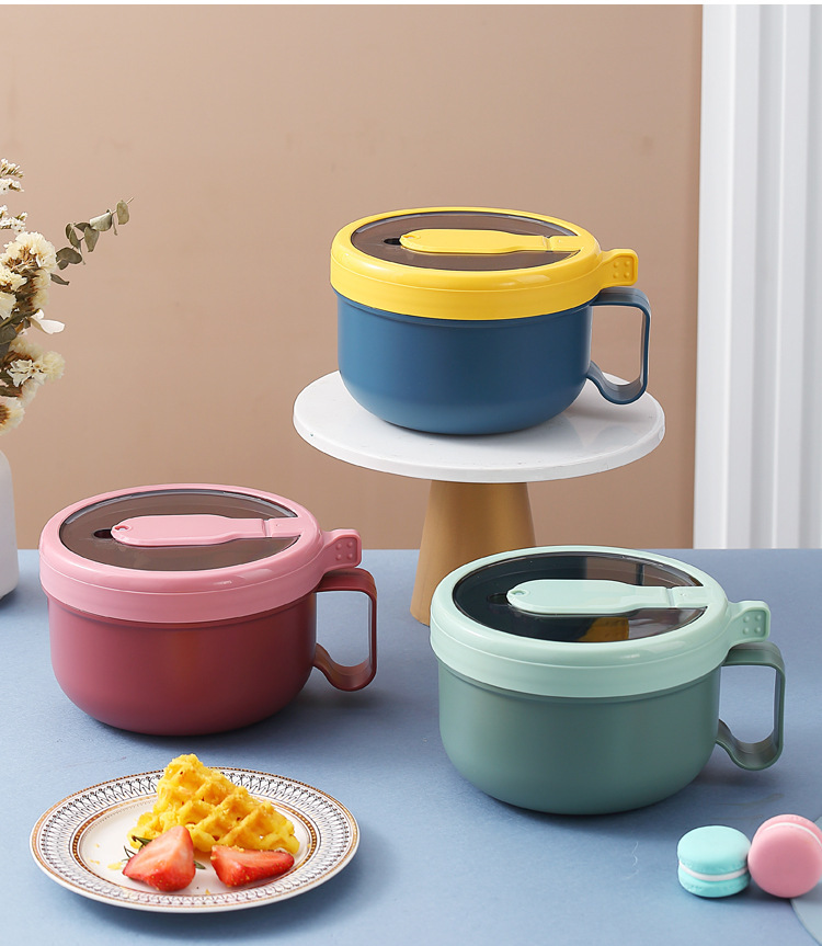 网红泡面碗学生便当盒带把手微波炉午餐宿舍大号保温上班便携饭盒详情15