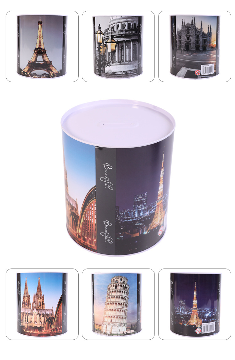 Self-owned brand, large architectural landscape, creative piggy bank, student gift, Kulomi book, safe cabinet-style savings display pic 16