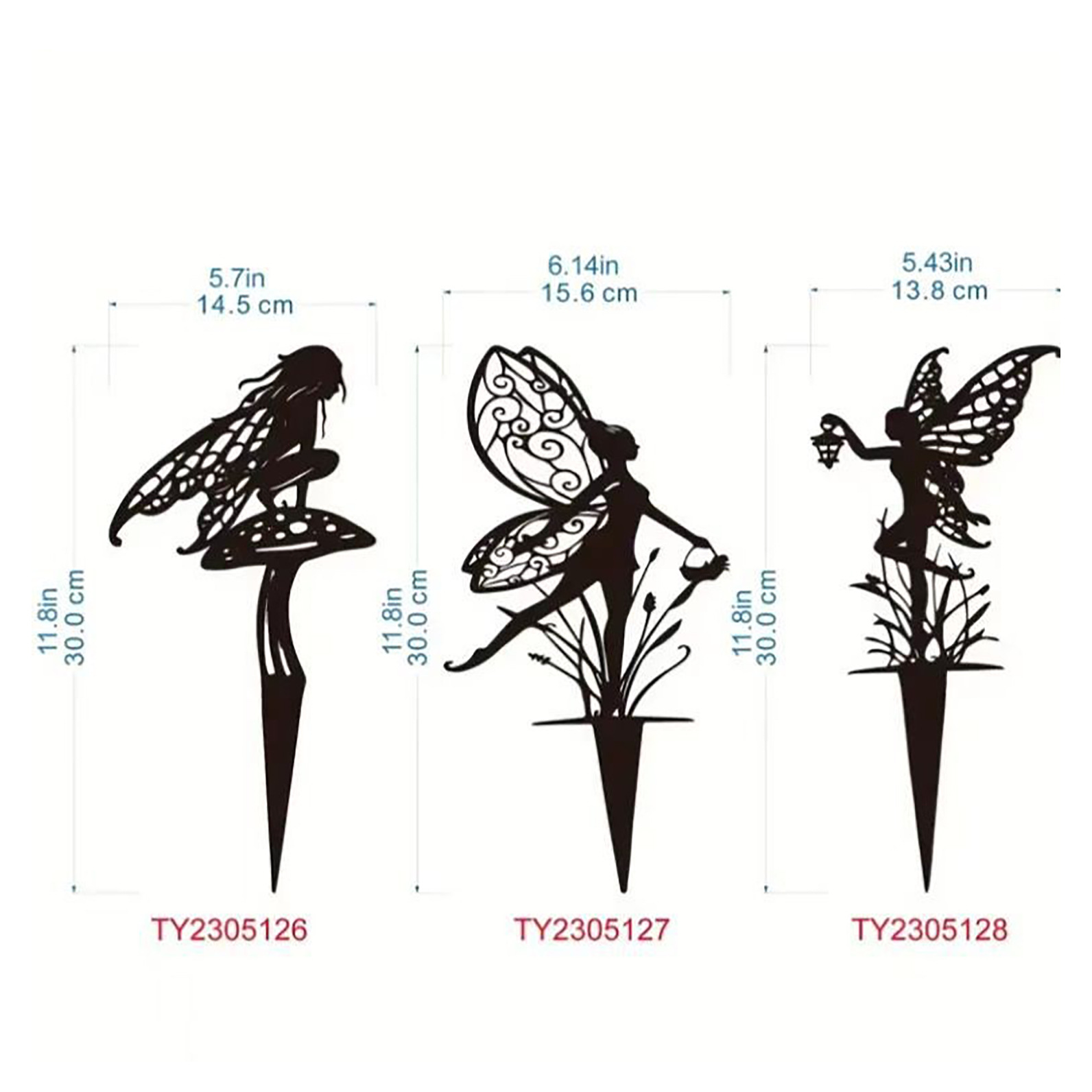 跨境新款庭院插件花仙子装饰户外摆件铁艺精灵雕塑金属蒲公英装饰详情2