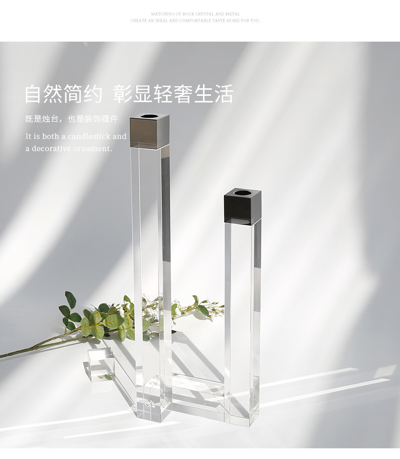 High-end Nordic crystal candlestick ornaments for wedding romantic candlelight dinners, wholesale of candles and candlesticks for Western restaurants and hotels pic 21