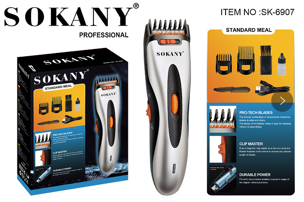 Cross-border SOKANY6907 Hair clipper, electric clipper, USB charging clipper, elderly, oily hair, children, home hair shaving pic 2