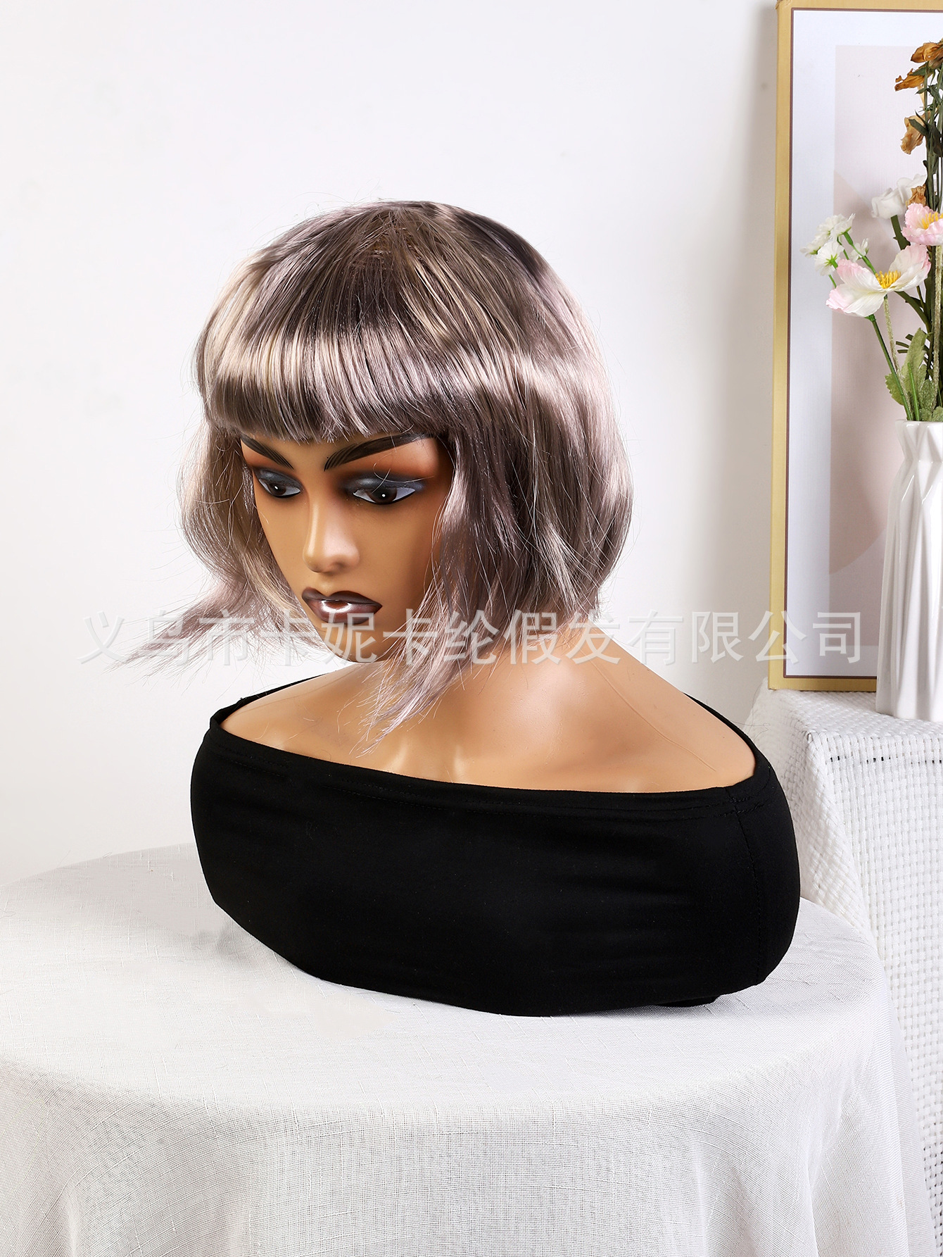 Nueva peluca de dama de estilo europeo y americano peluca de bobo corte de cara simulación pelo de estudiante cabello de mujer peluca pic 7