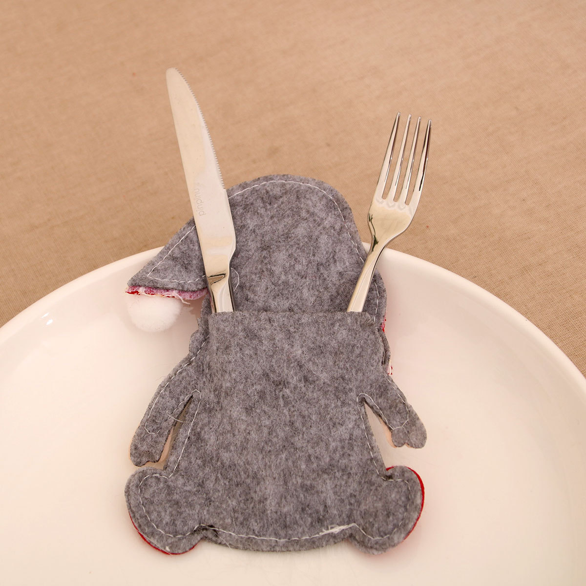 Cross-border new dwarf knife and fork set, faceless old man knife and fork bag, Rudolph tableware set, Christmas decoration items pic 9