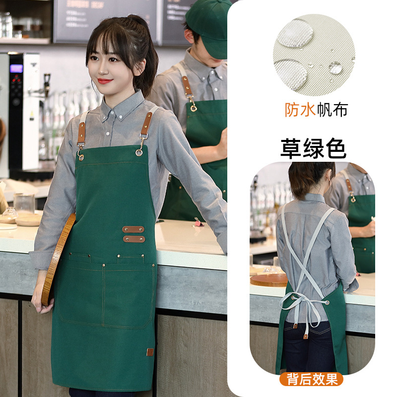 The new waterproof canvas apron, a modern and simple work uniform apron, can be printed with logos. The apron is available for wholesale and consignment pic 15
