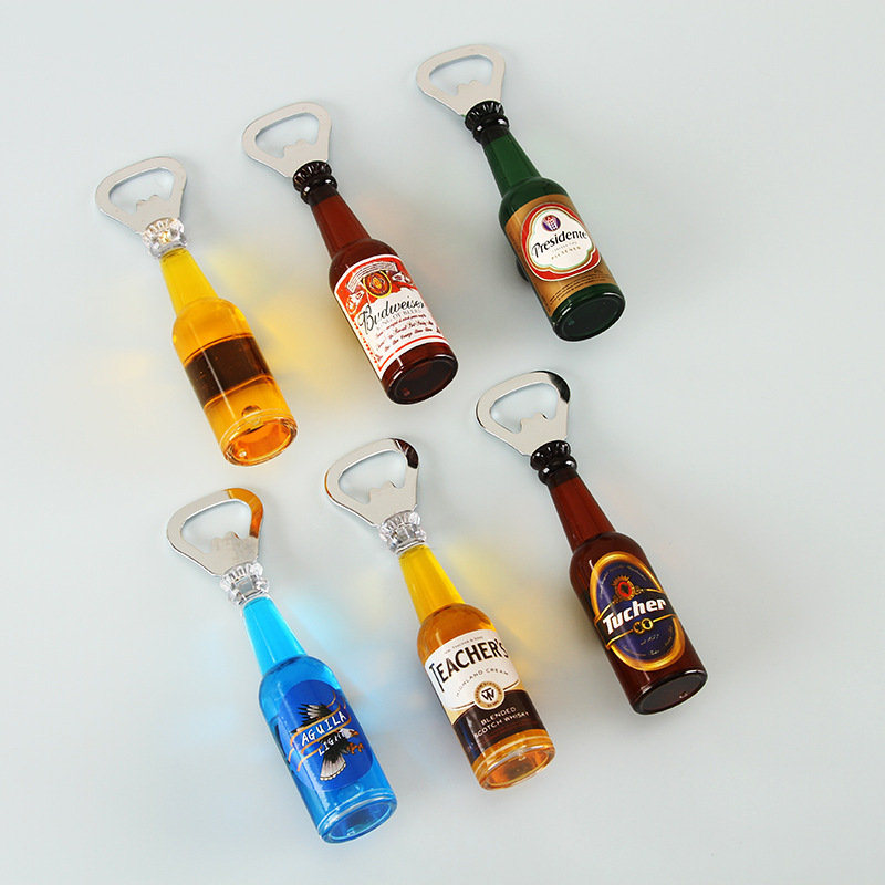 厂家现货批发啤酒开瓶器创意复古仿真酒瓶握把磁吸磁贴启瓶器详情4