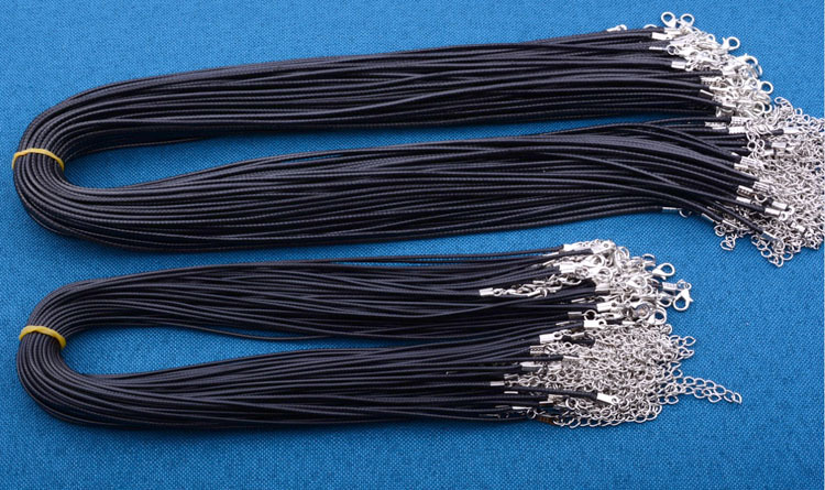 Wholesale necklace DIY pendant leather rope, black necklace rope, necklace leather rope accessories, 2.0mm thick wax rope from the manufacturer pic 2