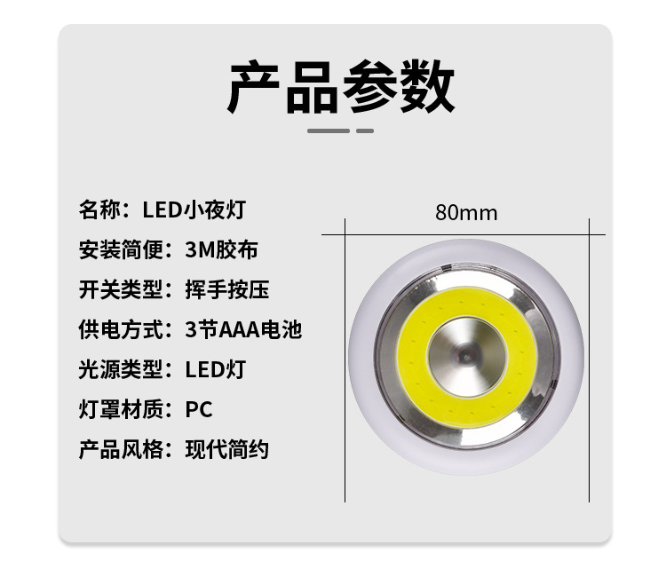 Cross-border COB sensor lights, cabinet lights, wardrobe lights, touch lights, LED corridor and wall lights, LED pat lights pic 9