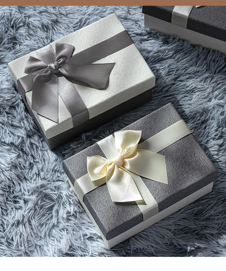 现货天地盖礼品盒韩版蝴蝶结礼物盒长方形精美创意包装盒伴手礼盒详情8