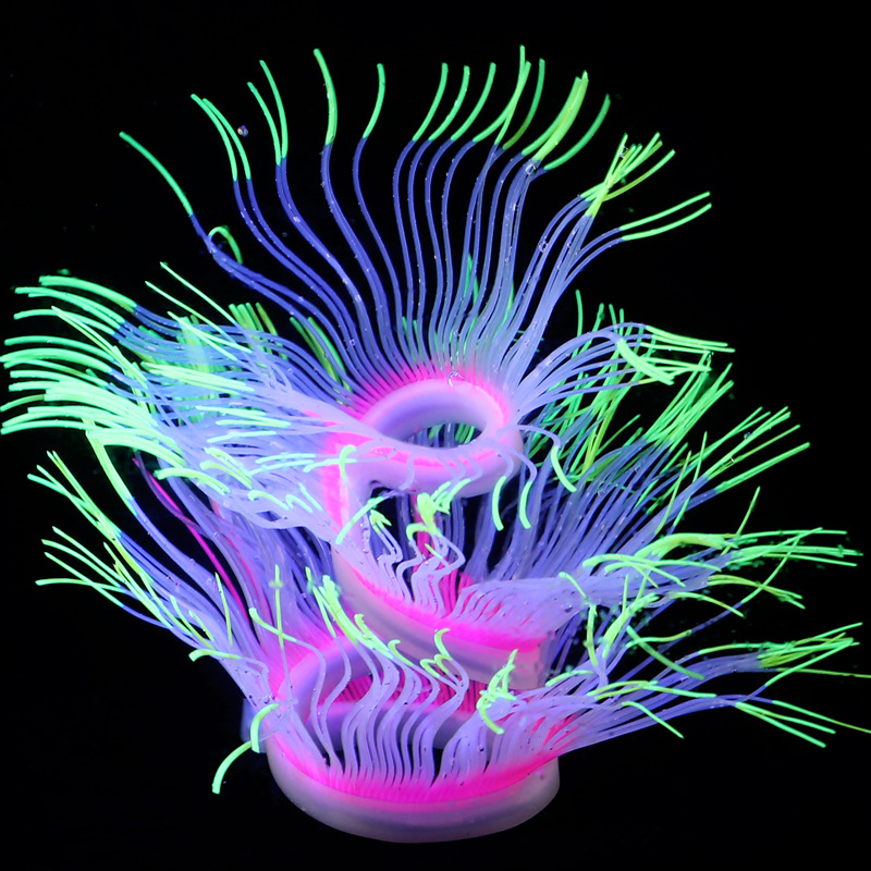 Aquarium fish tank landscape decoration silicone artificial plant soft coral landscape sea anemone 100cm long pic 10