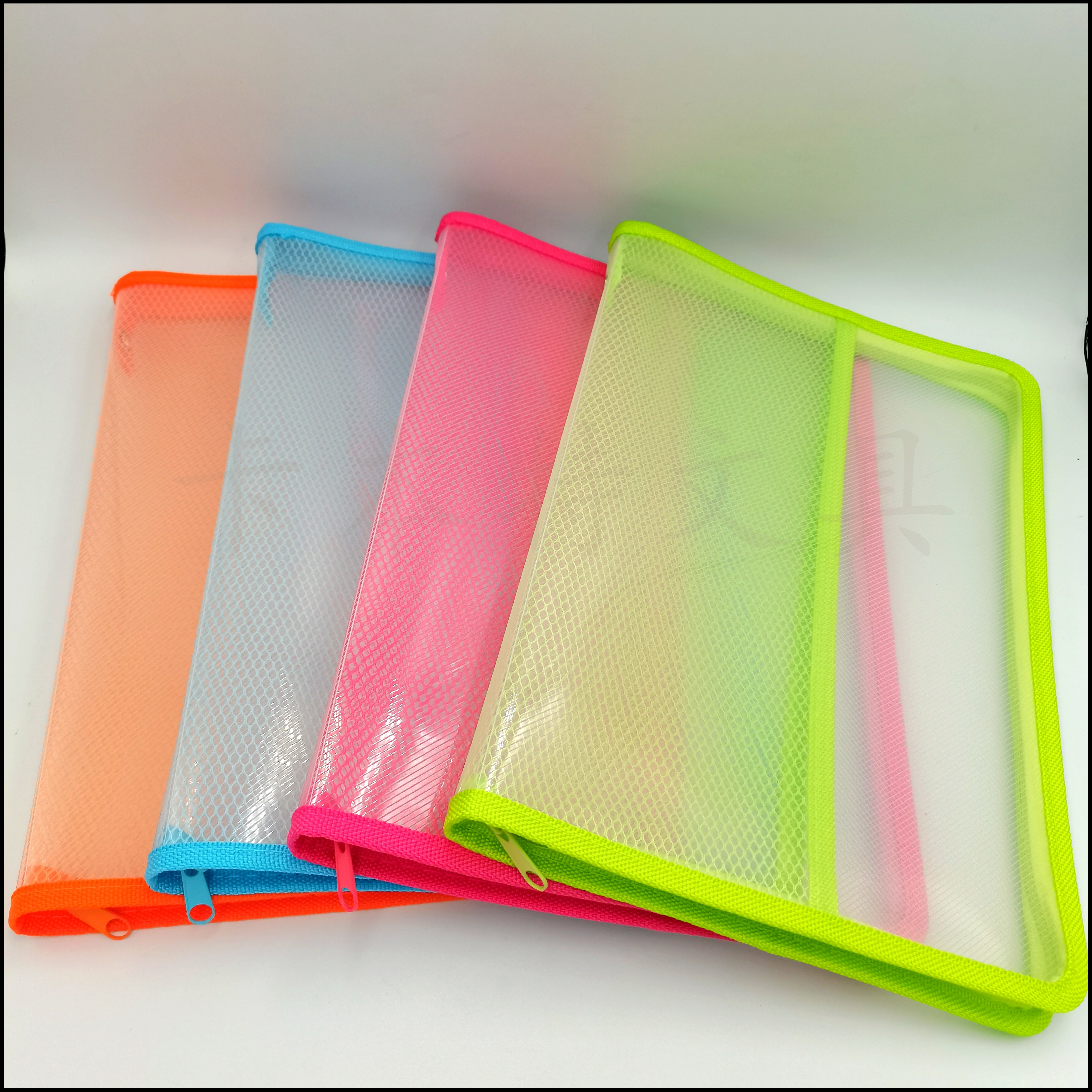 A4 transparent zipper file bag, office materials bag, folder factory direct sales, mixed color edge classification storage bag, folder file box pic 10