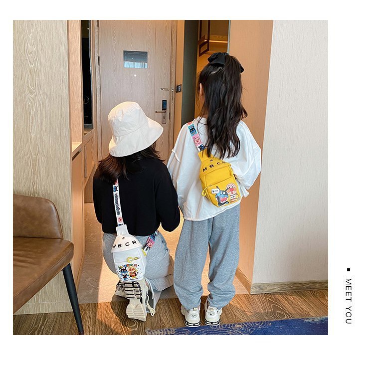 批发儿童胸包面包卡通超人包男女童帆布单肩斜挎包亲子手机儿童包详情8