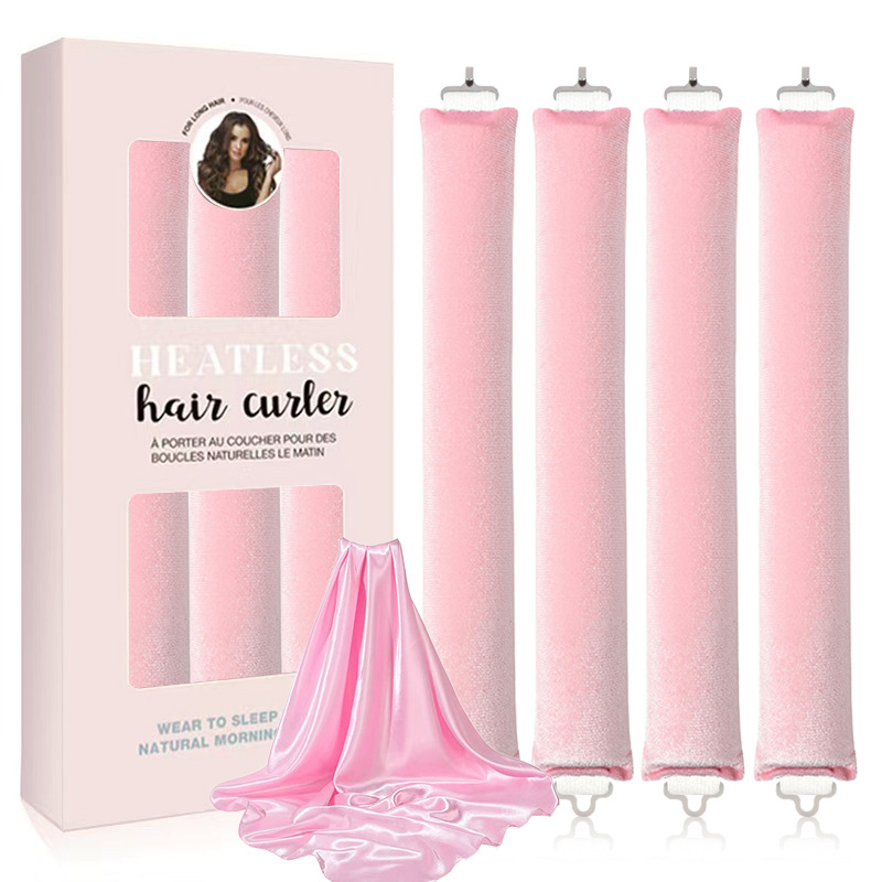 跨境专供3根装3cm无热卷发棒懒人睡眠大波浪带70cm丝巾双钩式批发详情8