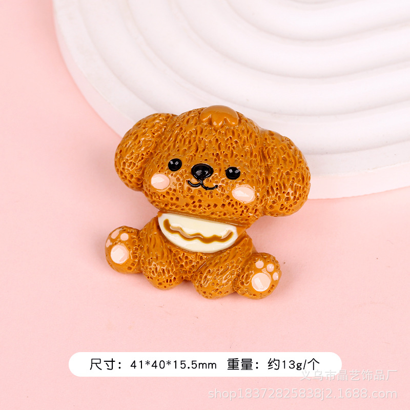 Cute puppy resin patch diy cream glue clog shoe buckle pendant hair clip hair band accessory materials pic 7