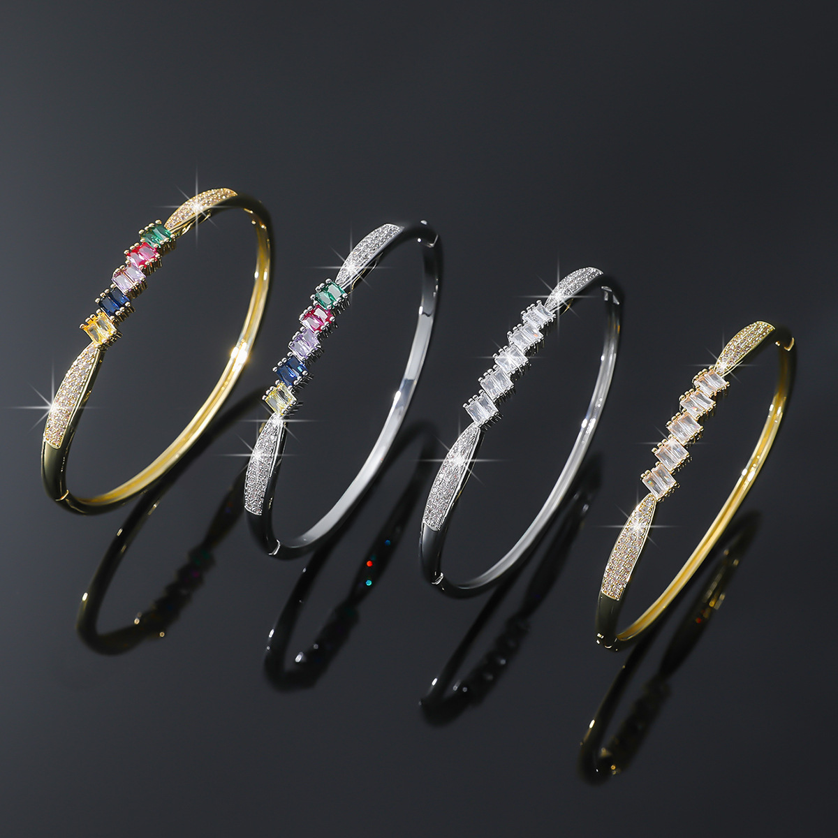 韩版手环铜微镶锆石手镯高级感精致女款镯子时尚气质手环手饰配饰详情6