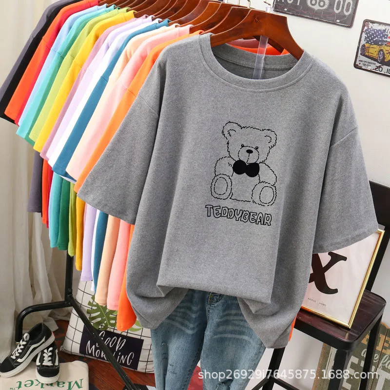 2023夏季新款夜市女装短袖T恤批发宽松大码地摊货源韩版休闲ins潮详情8