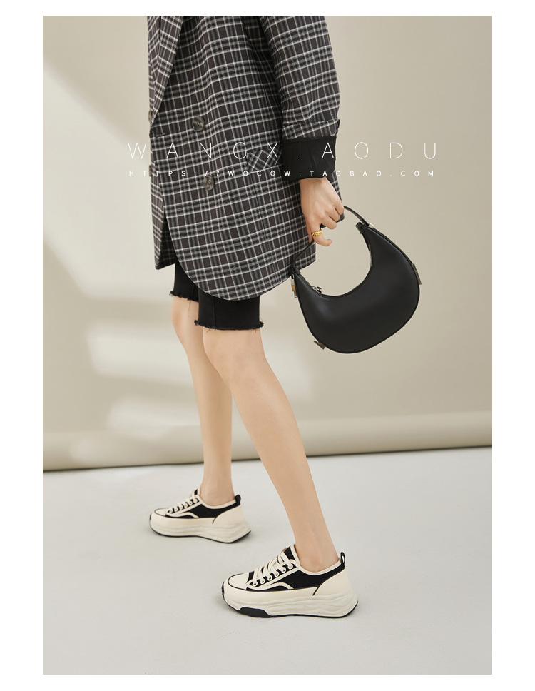 【澜柜】北海道 厚底系带帆布鞋女2022年新款网面平底小白鞋子女详情73