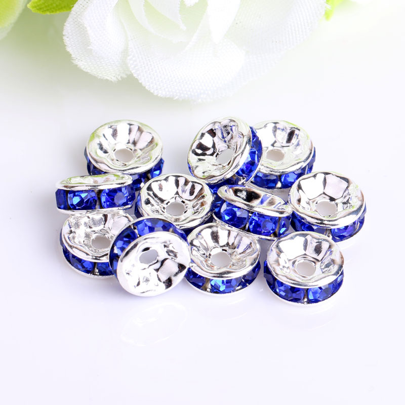圈隔珠彩色手链镶钻隔片车轮圈手工配件钻6/8/10/12mm diy饰品配详情5