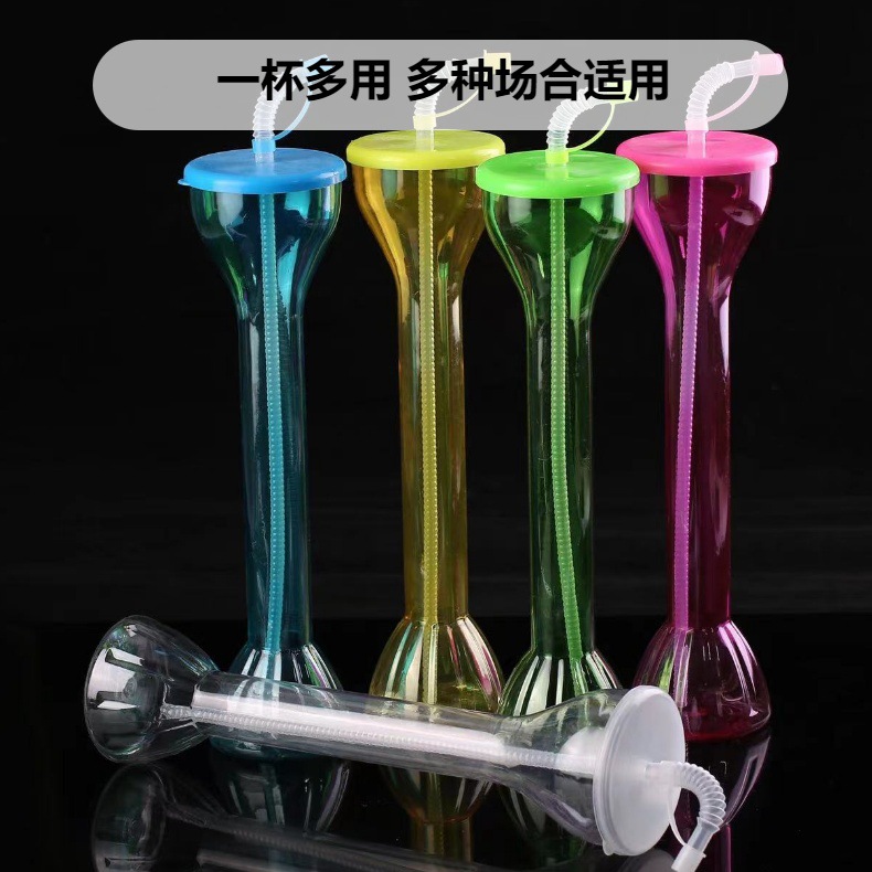 厂家直购批发大哑铃600ML一次性吸管葫芦杯狗骨头吸塑杯可印LOGO详情13