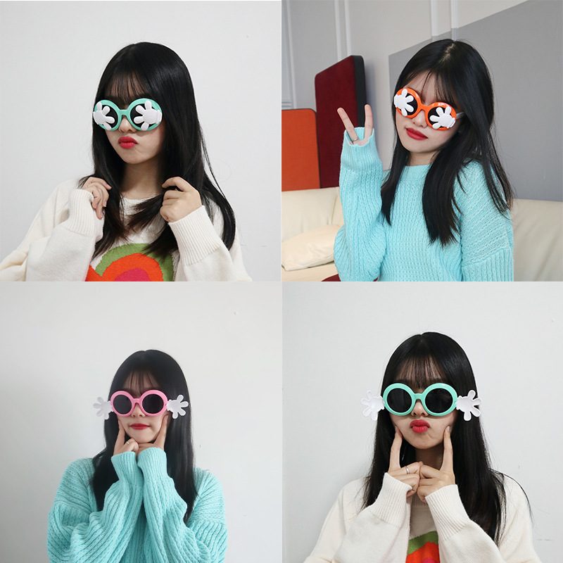 Fun cartoon-shaped dance party selfie props, birthday sunglasses, flip-top palms, and funny glasses pic 2