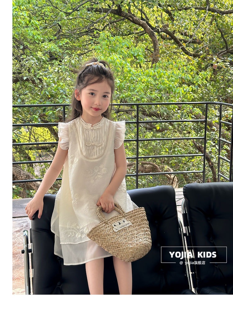国潮YOJIA女童夏季连衣裙2024新款国风公主裙儿童新中式旗袍夏装裙子详情18