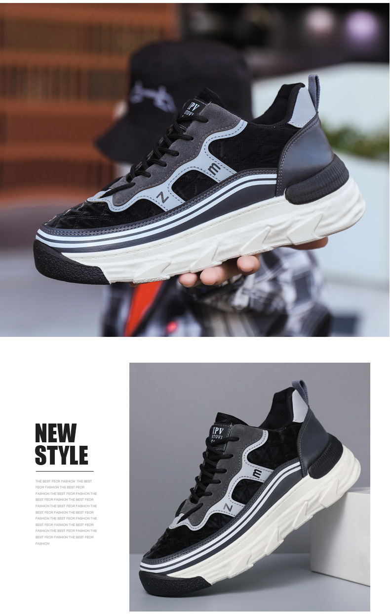 秋冬新款潮流小众厚底阿甘老爹鞋男士增高运动休闲鞋休闲板鞋男款详情20